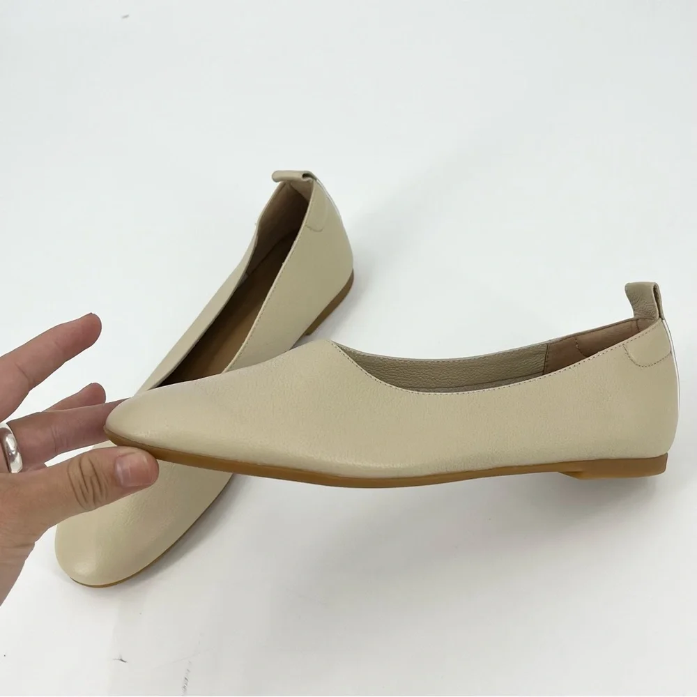 EVERLANE The Italian Leather Day Glove in Cream Flats Slip On Size 7.5 NEW_10
